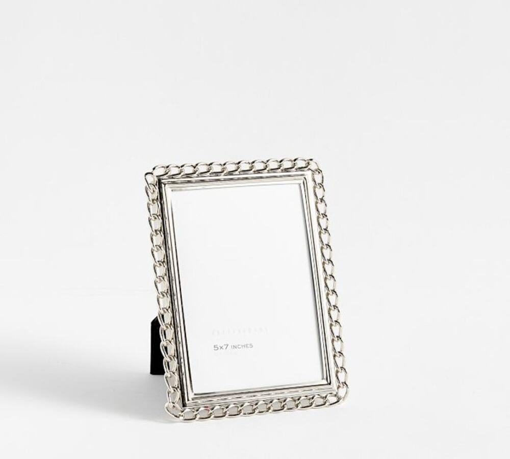Pottery Barn Metal Chain 5x7 Picture Frame Silver NIB